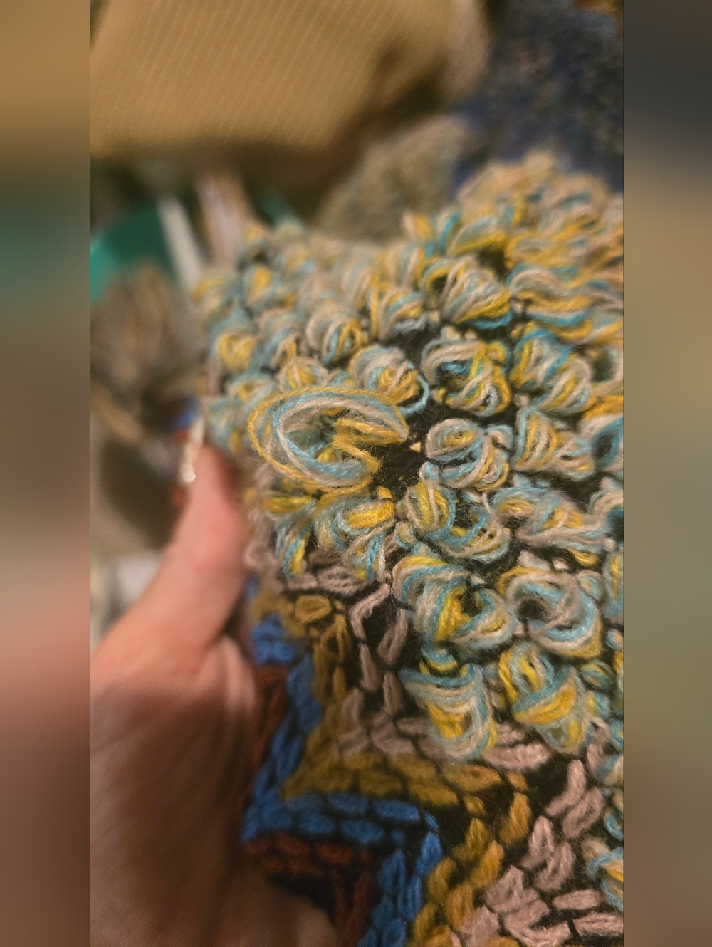 Three Bird Nest Multicolor Zigzag Knit Cardigan - Blue, Teal, Pink, Yellow - Picture 11 of 12